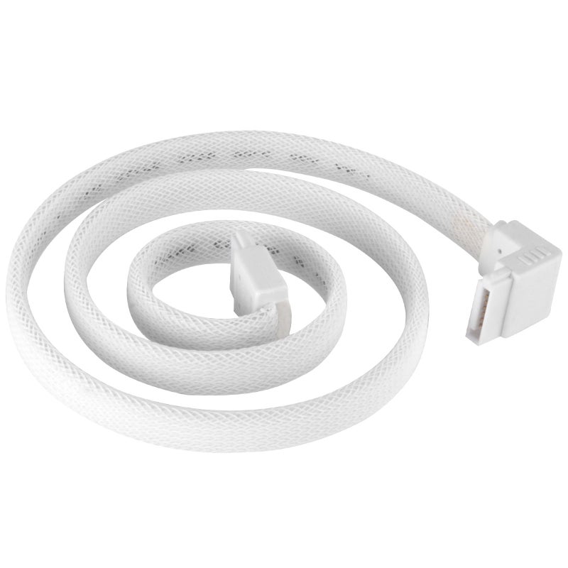 Silverstone Technology CP08W 90 Degree SATA 3 Sleeved White Cable with EMI Guard for 6Gb/s 2-Pack, SST-CP08W-USA-2PACK - Image 2